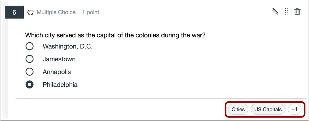 Item Bank Tags on question choices Item Bank Tags on question choices