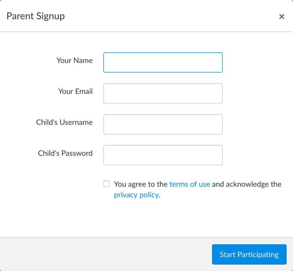 Parent Signup Parent Signup