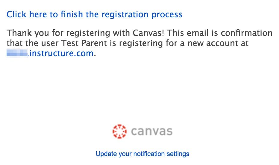 Registration email