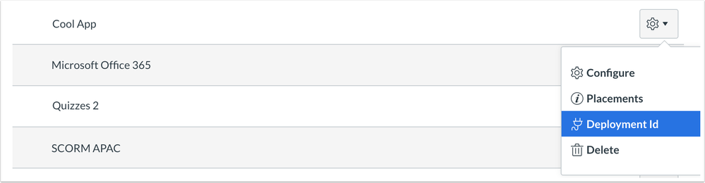 External App Deployment ID button External App Deployment ID button