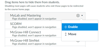 enabling a navigation item in canvas course settings enabling a navigation item in canvas course settings