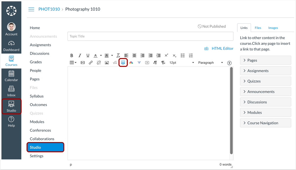 Canvas Studio Links and Icons Canvas Studio Links and Icons