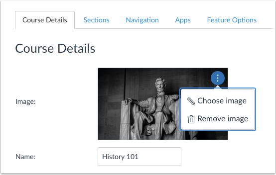 Course Details option to add image Course Details option to add image