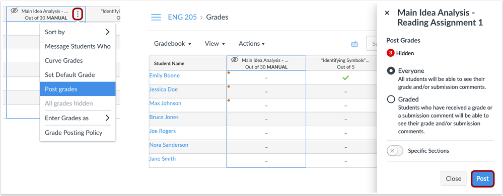 posting comments without a grade posting comments without a grade