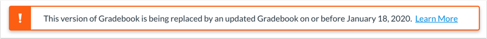 Gradebook deprecation message Gradebook deprecation message
