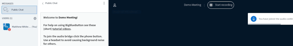 Example of Who is Talking indicator in BigBlueButton Conferences Example of Who is Talking indicator in BigBlueButton Conferences