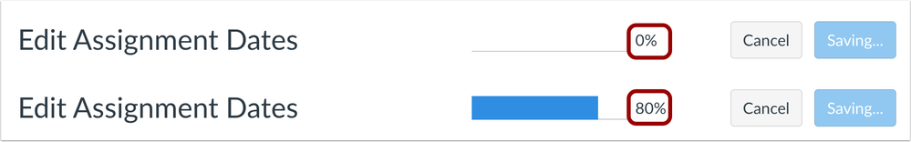 Edit Assignment Date Percentage of Completion