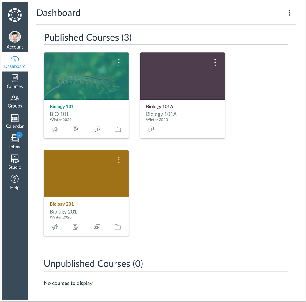 Dashboard Published and Unpublished Courses Dashboard Published and Unpublished Courses