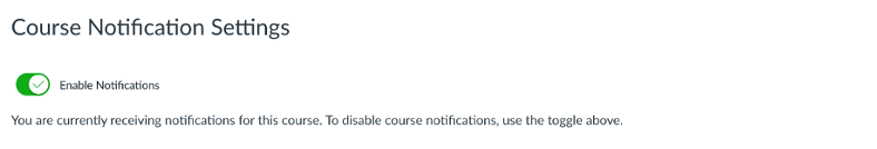 Course Notifications Settings Course Notifications Settings