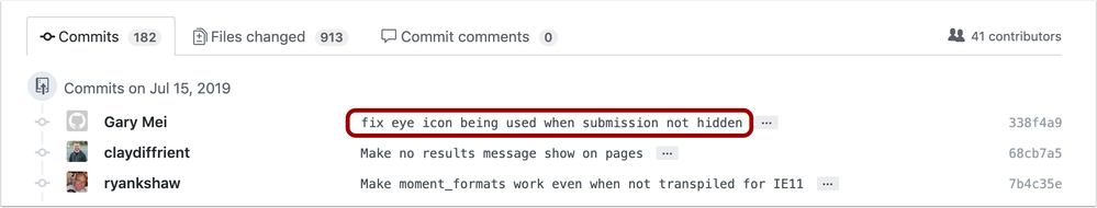A commit message in github A commit message in github