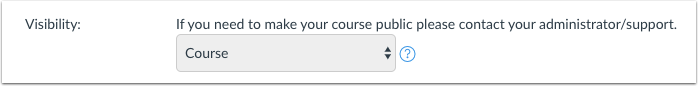 Course Setting Visibility Options Course Setting Visibility Options