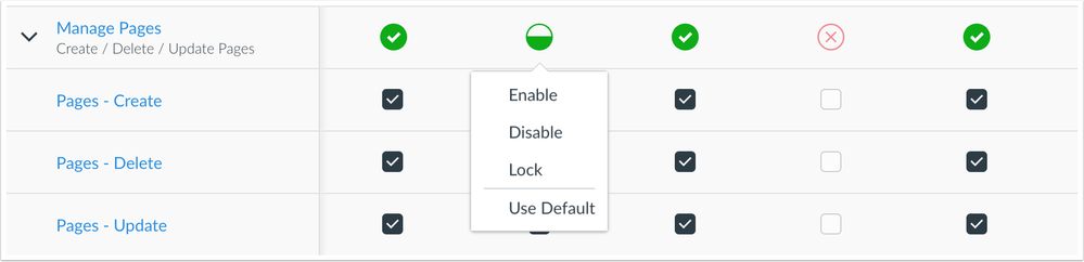 Permission Options Checkmarks in Grouped Permissions with Partial Permissions Permission Options Checkmarks in Grouped Permissions with Partial Permissions