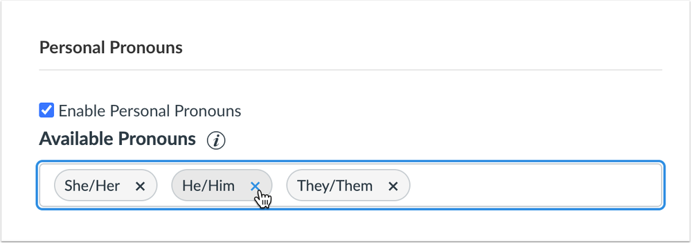 Personal pronouns and removing a label Personal pronouns and removing a label