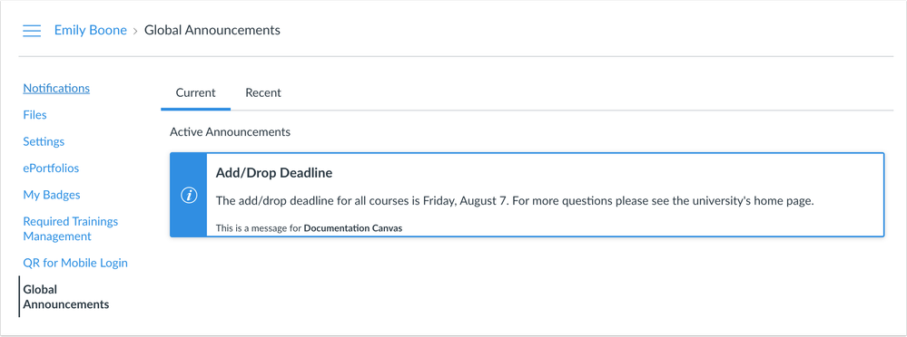Global Announcements Current Tab Global Announcements Current Tab