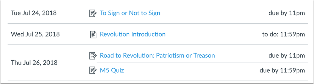 To-Do items display in the Syllabus