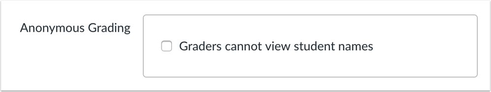 Anonymous grading assignment option