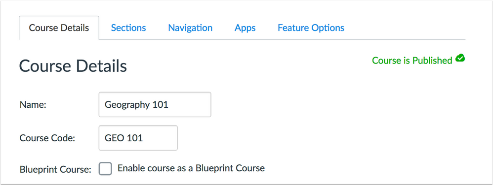 Blueprint Course checkbox in the Course Settings page