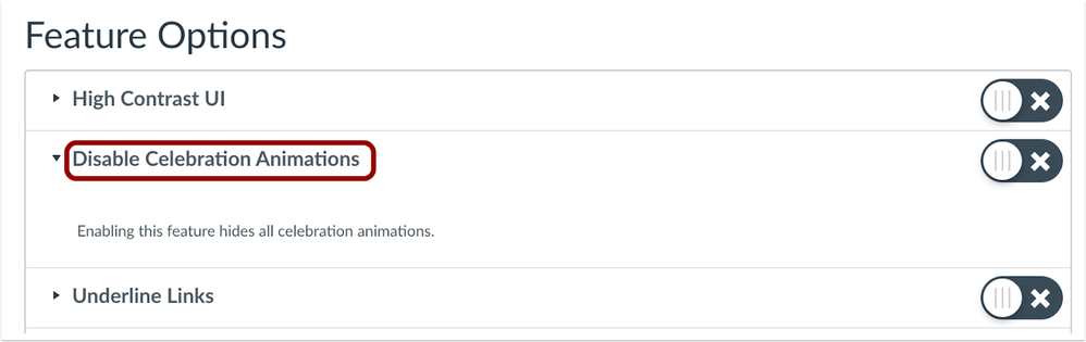 User Settings Disable Celebrations Option User Settings Disable Celebrations Option