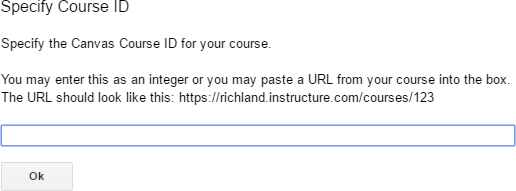 Specify Course ID Specify Course ID