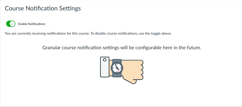 Course Notifications Page Course Notifications Page