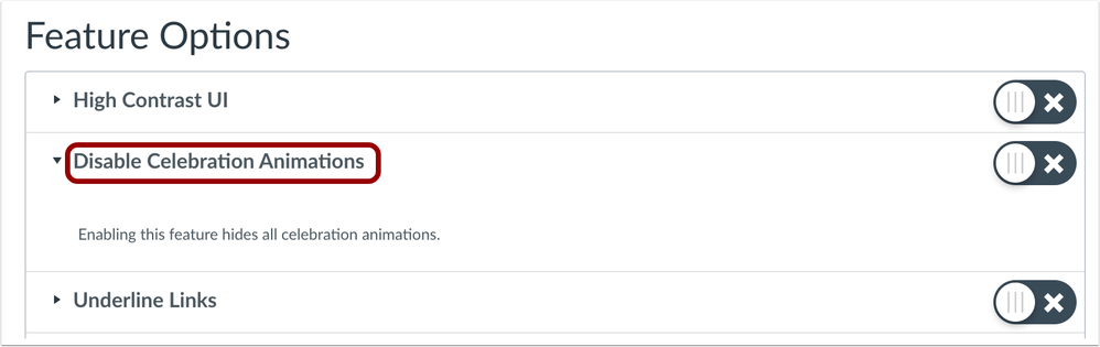 User Settings Disable Celebrations option User Settings Disable Celebrations option