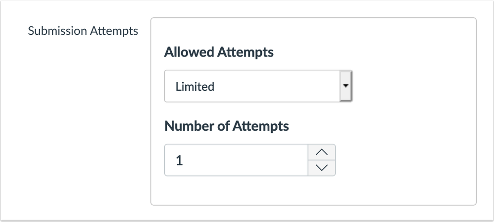 Submissions attempts option in assignment creation page Submissions attempts option in assignment creation page