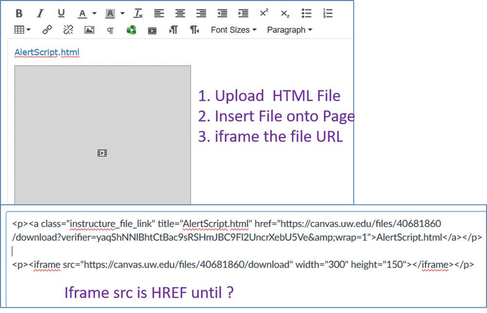 Before Page is saved, embedded script html.