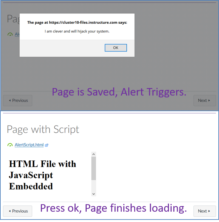 After page is saved, html loads.