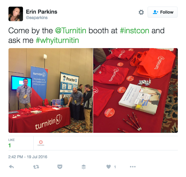Erin Parkins on Twitter Come by the @Turnitin booth at #instcon and ask me #whyiturnitin httpst.co0RnPxf2G4k 2016-07-19 18-03-20.png