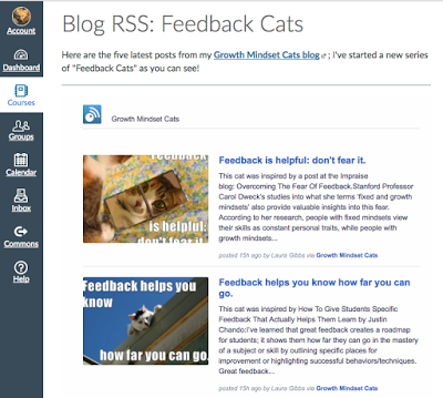 Blog RSS feed in Canvas