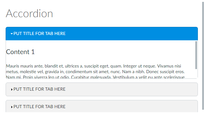 screenshot of accordion UI widget screenshot of accordion UI widget