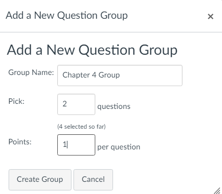 Canvas Quiz Add Questions to Group