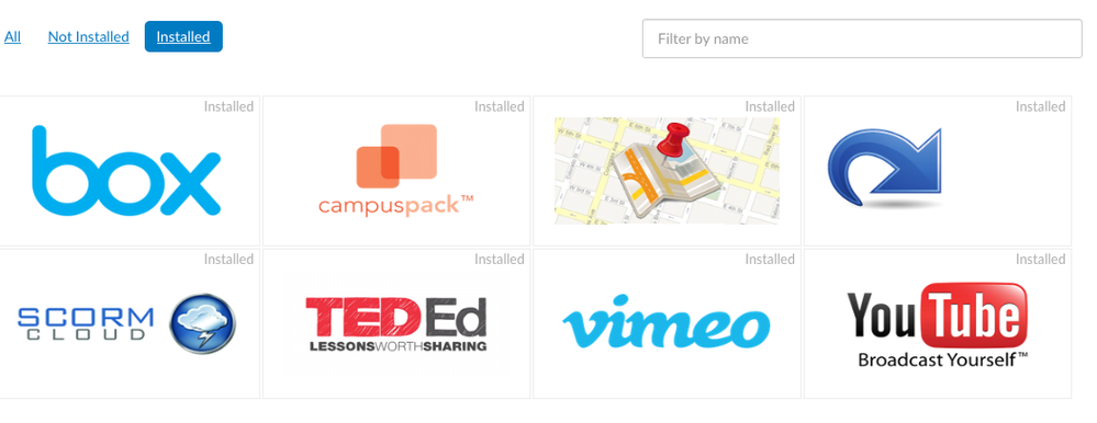 list of installed apps (8 total) list of installed apps (8 total)