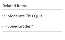 Related items available for a quiz when all student enrollments have been concluded
