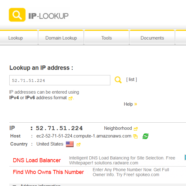 IP address lookup
