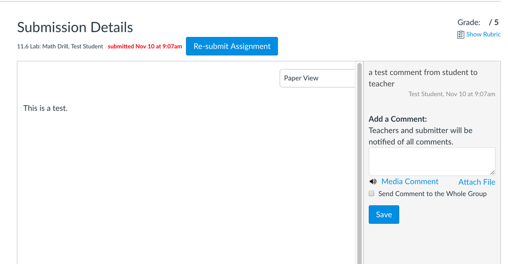 Assignment comments speedgrader image