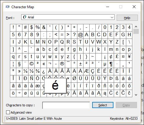 Character Map