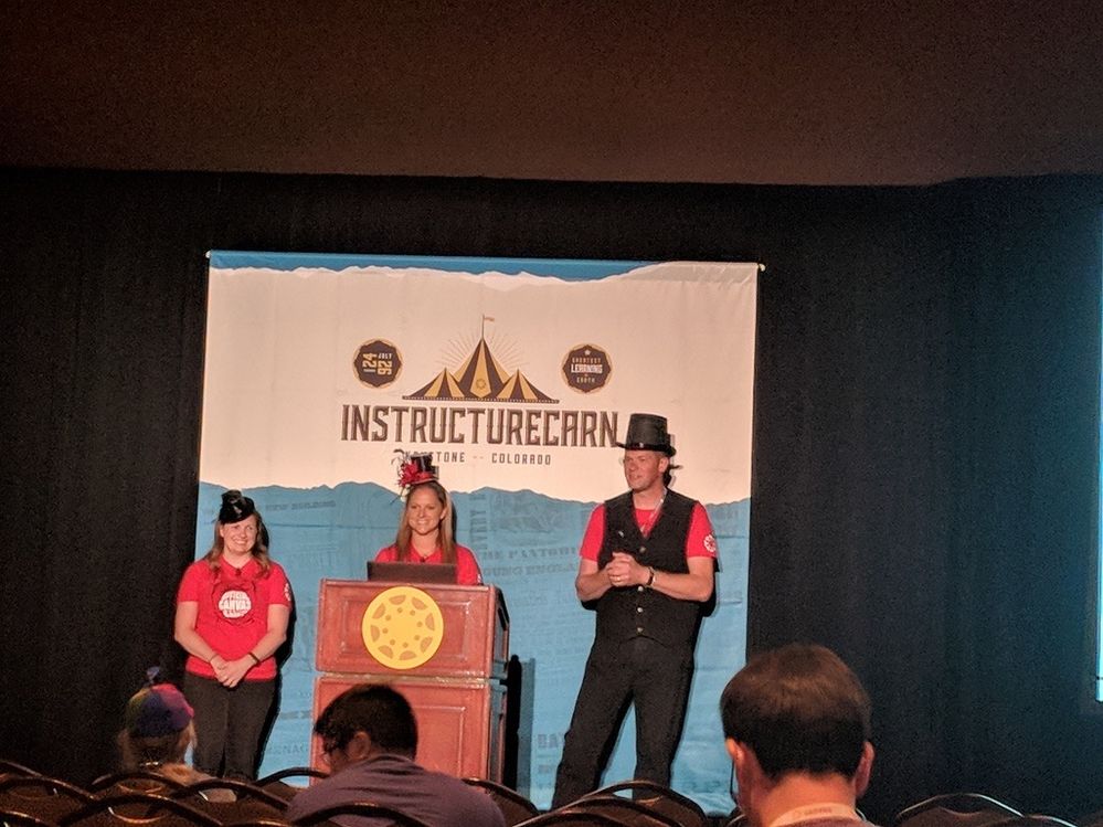 Community Team presentation with hats
