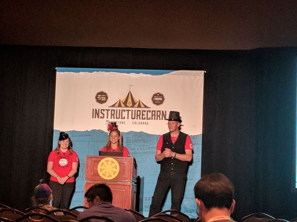 Community Team presentation with hats