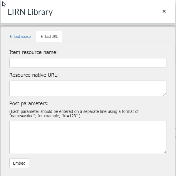 Image of LTI tool to embed URL