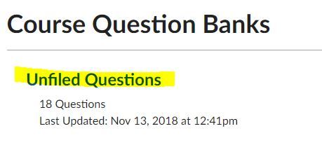 Questions in the unfiled bank Questions in the unfiled bank