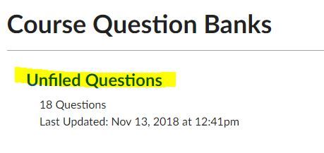 Questions in the unfiled bank