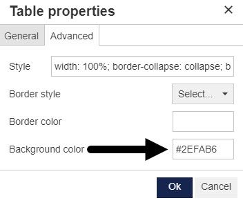 Color choice in table