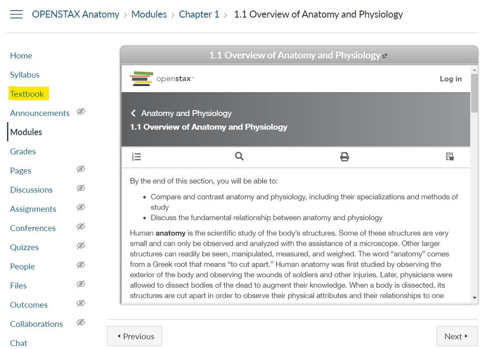 Open Stax book as a Canvas course Open Stax book as a Canvas course