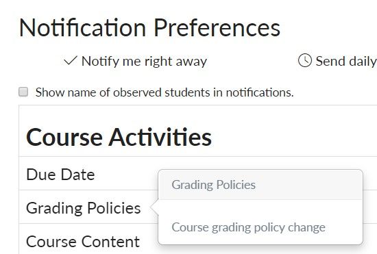 grade policy notifications