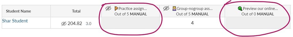 Student not assigned to some assignments. Student not assigned to some assignments.