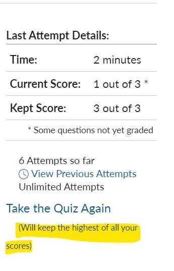 quiz attempt details