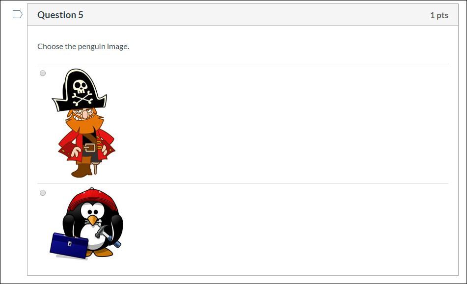 Question with Image Choices in a Quiz