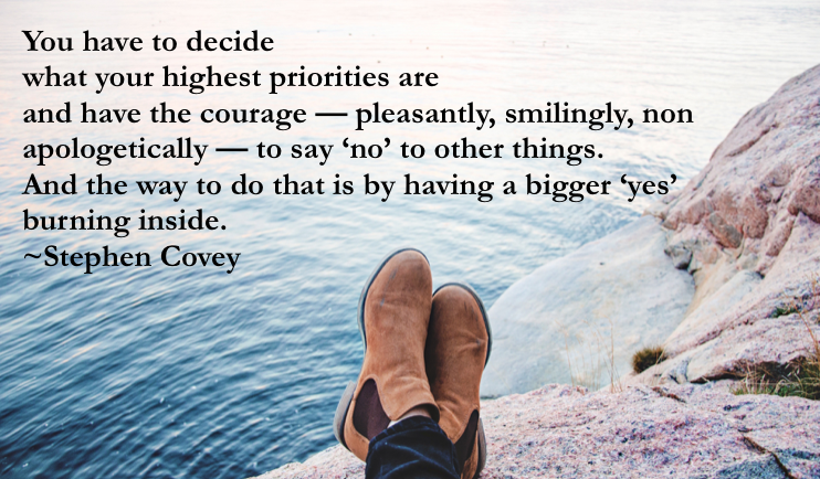 Quote_ You have to decide what your highest priorities are and have the courage -- pleasantly, smilingly, non-apologetically -- to say 