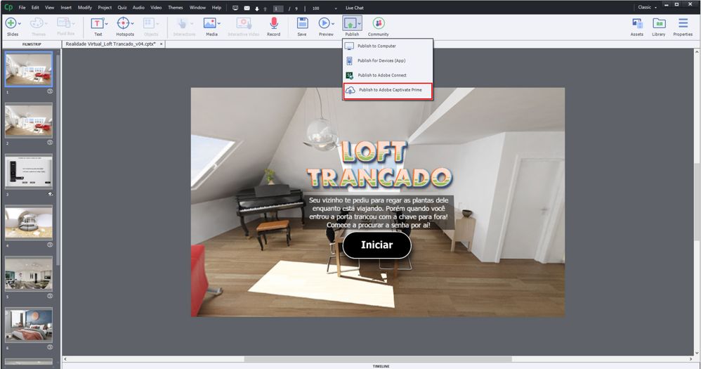 "Publish to Adobe Captivate Prime" "Publish to Adobe Captivate Prime"